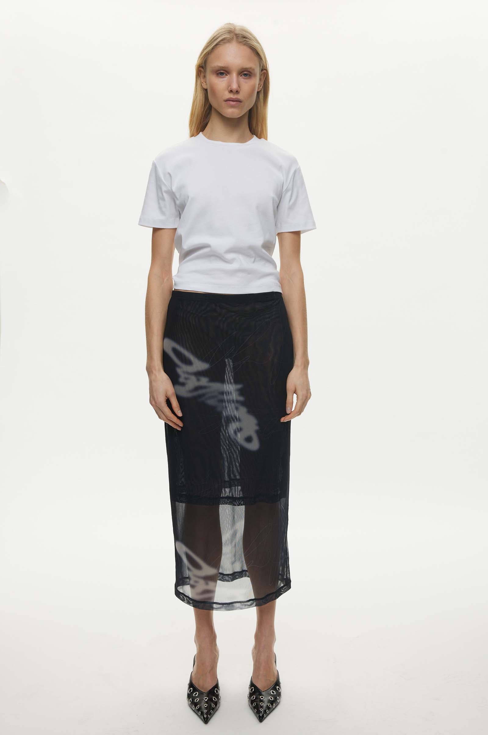 Oval Square Alicia Skirt SKIRTS 9052 Navy Scrible Aop