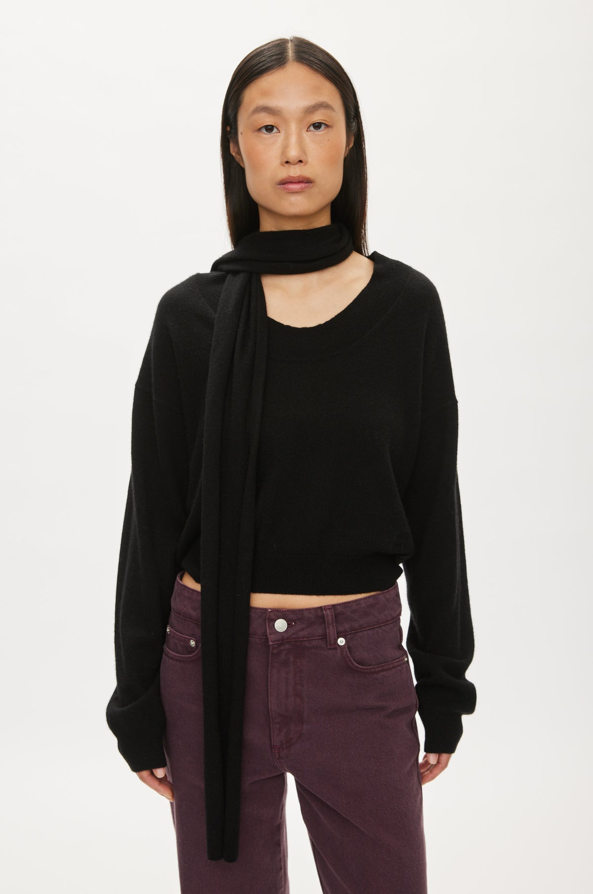 Oval Square Alvin Scarf Knit KNITS Black