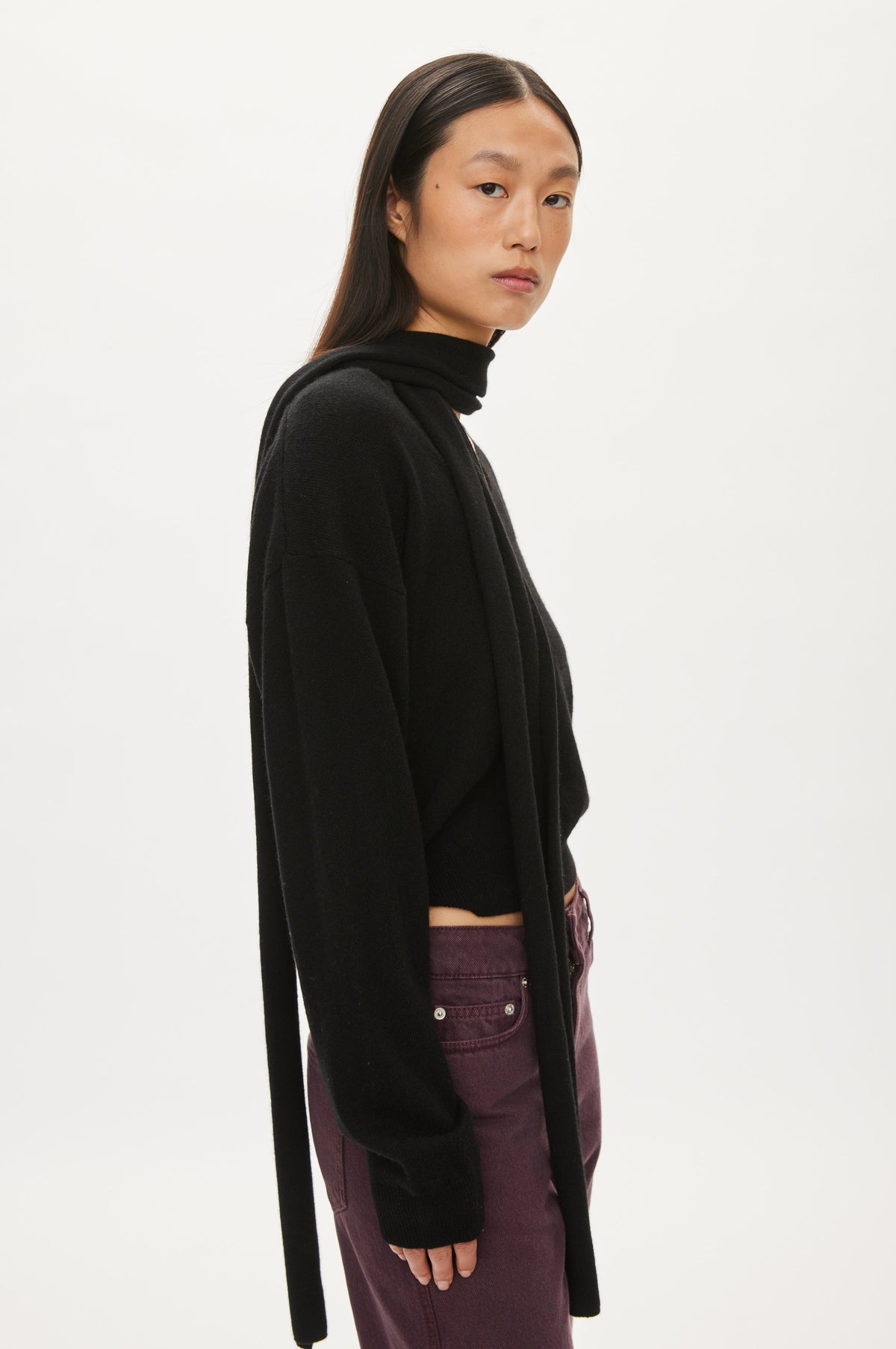 Oval Square Alvin Scarf Knit KNITS Black