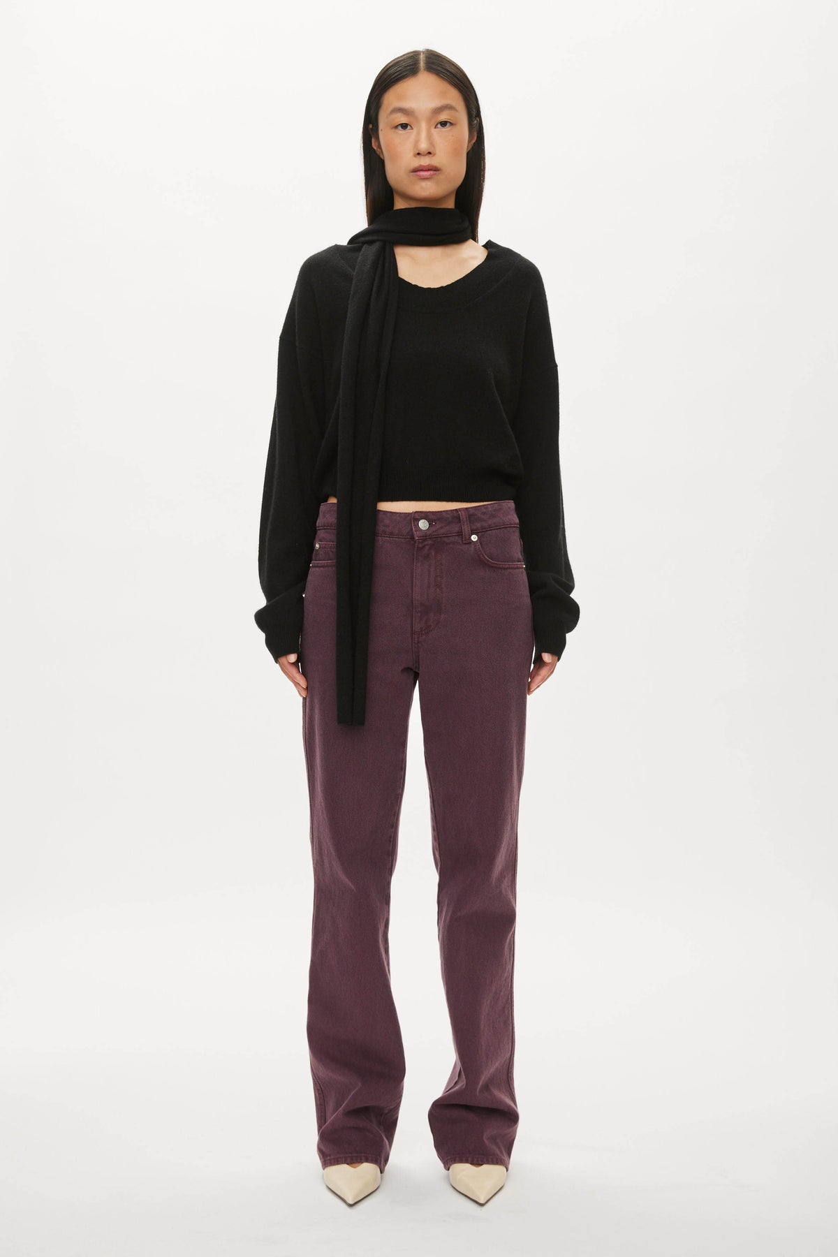 Oval Square Alvin Scarf Knit KNITS Black