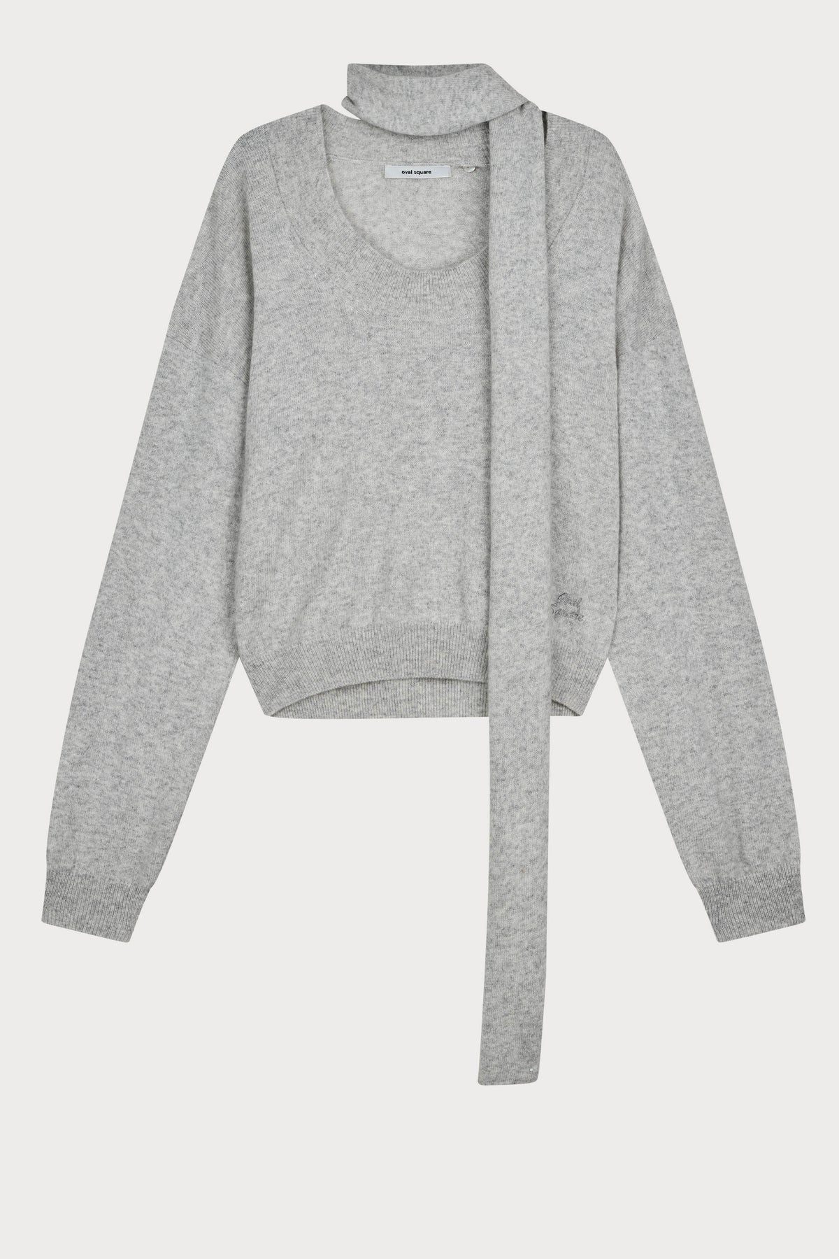Oval Square Alvin Scarf Knit KNITS Light grey mel