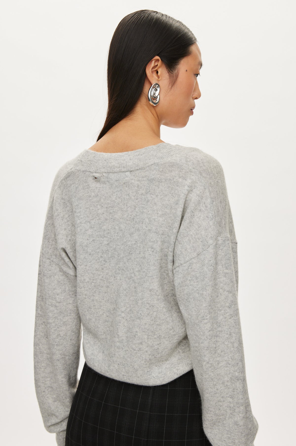 Oval Square Alvin Scarf Knit KNITS Light grey mel