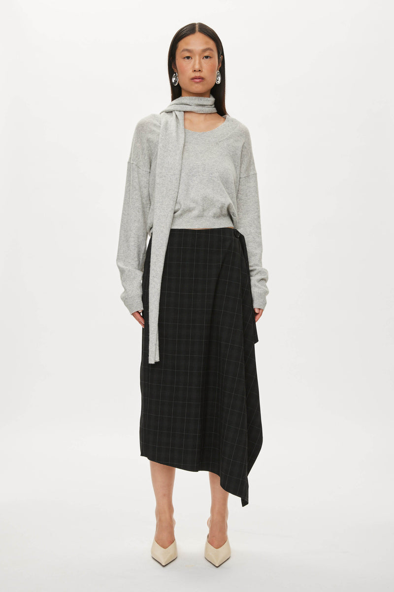 Oval Square Alvin Scarf Knit KNITS Light grey mel