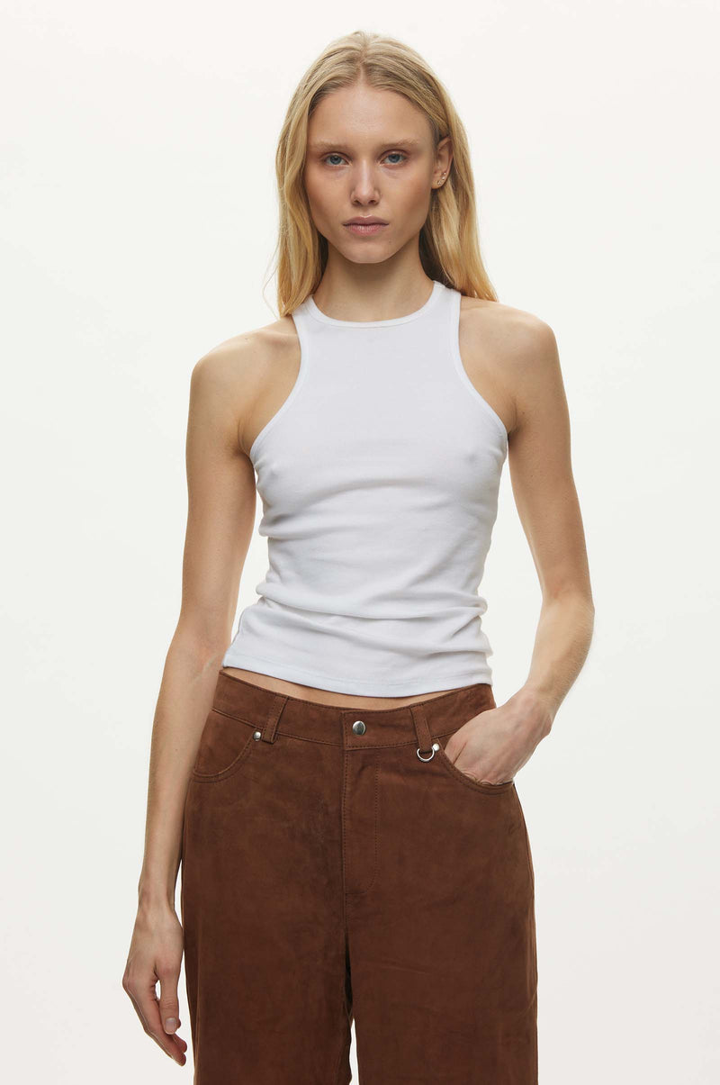 Oval Square Amy Tank Top TOP 1001 White