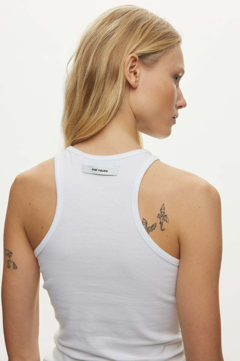 Oval Square Amy Tank Top TOP 1001 White