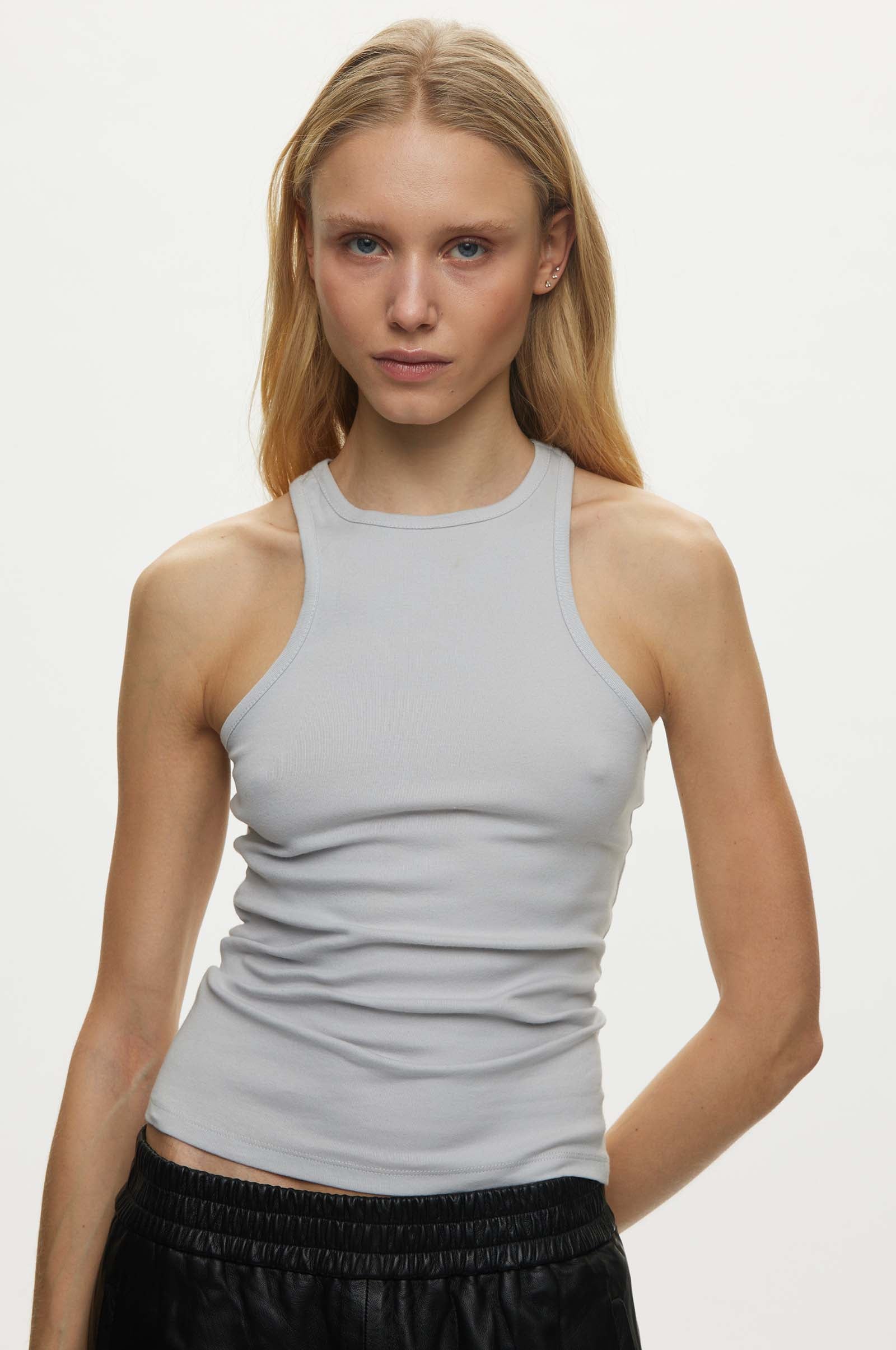 Oval Square Amy Tank Top TOP 7018 Cloud Grey