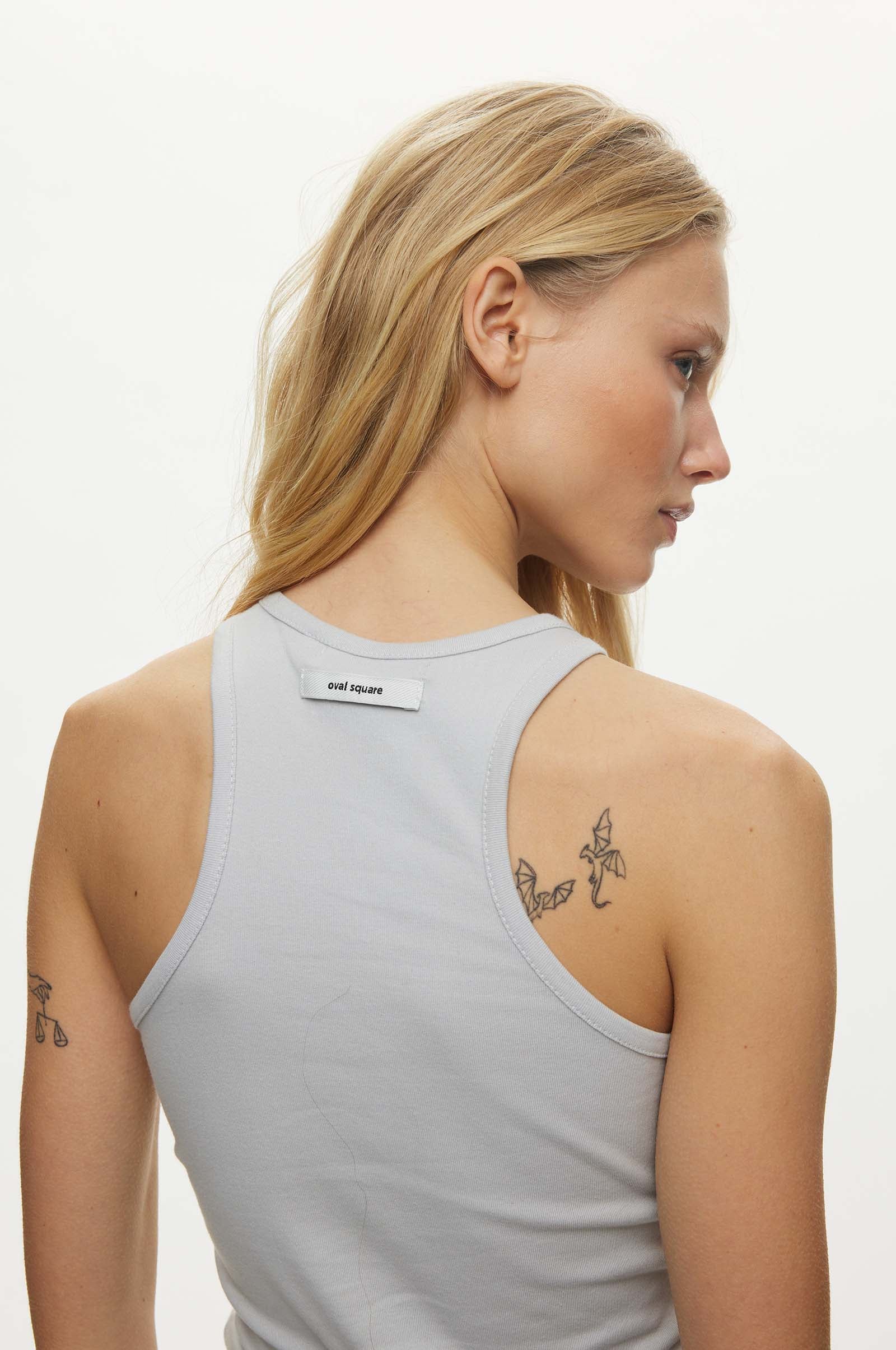 Oval Square Amy Tank Top TOP 7018 Cloud Grey