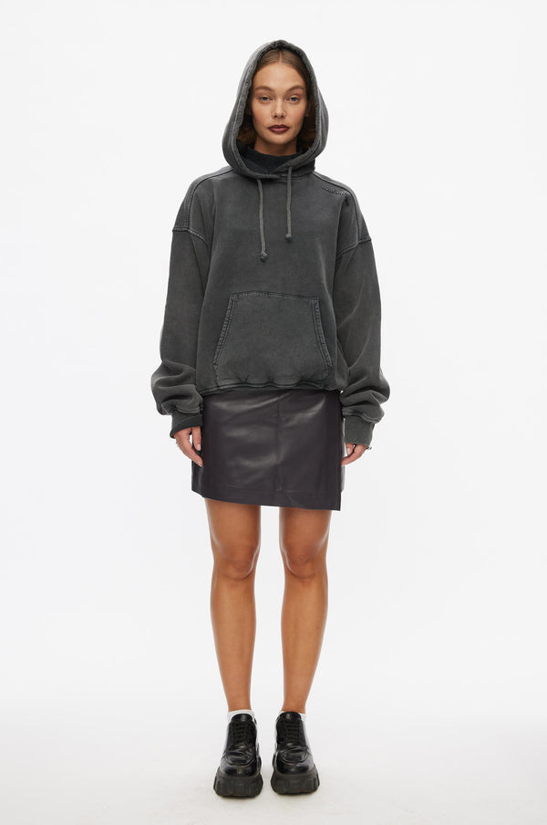 Oval Square Andy Hoodie SWEATS 8009 Black Washed