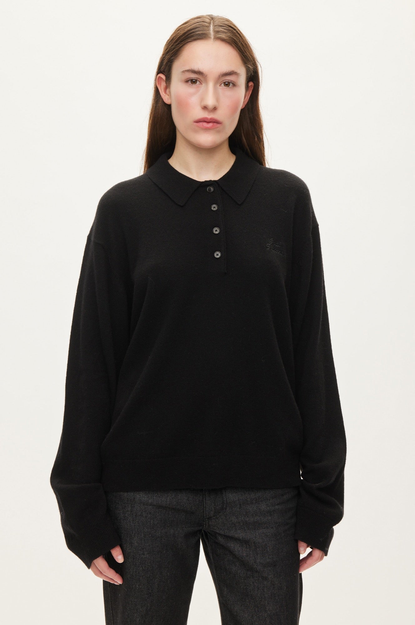 Oval Square Avar knit Polo KNITS Black