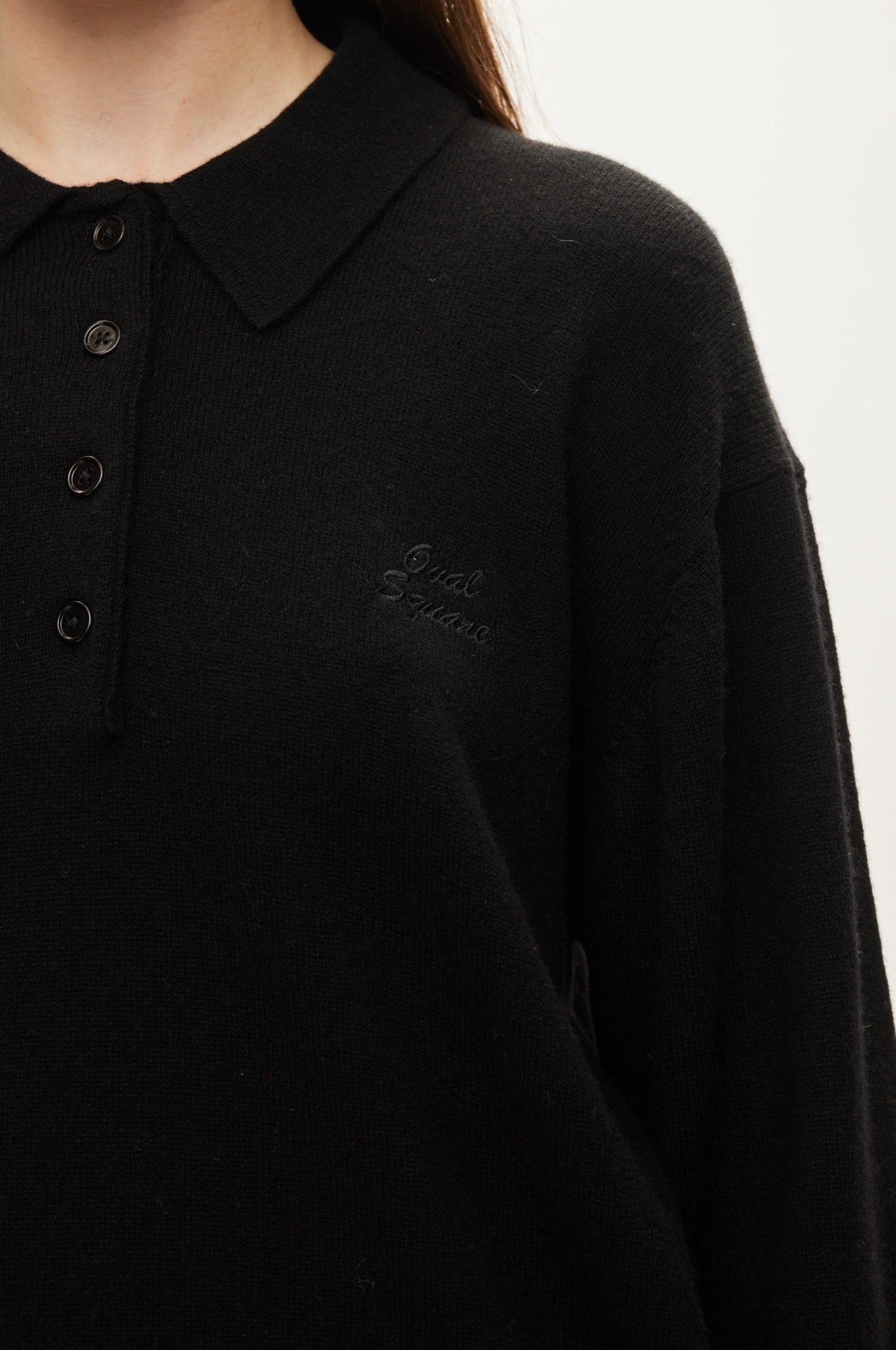 Oval Square Avar knit Polo KNITS Black