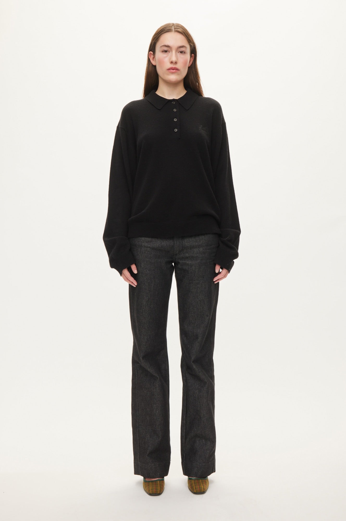 Oval Square Avar knit Polo KNITS Black