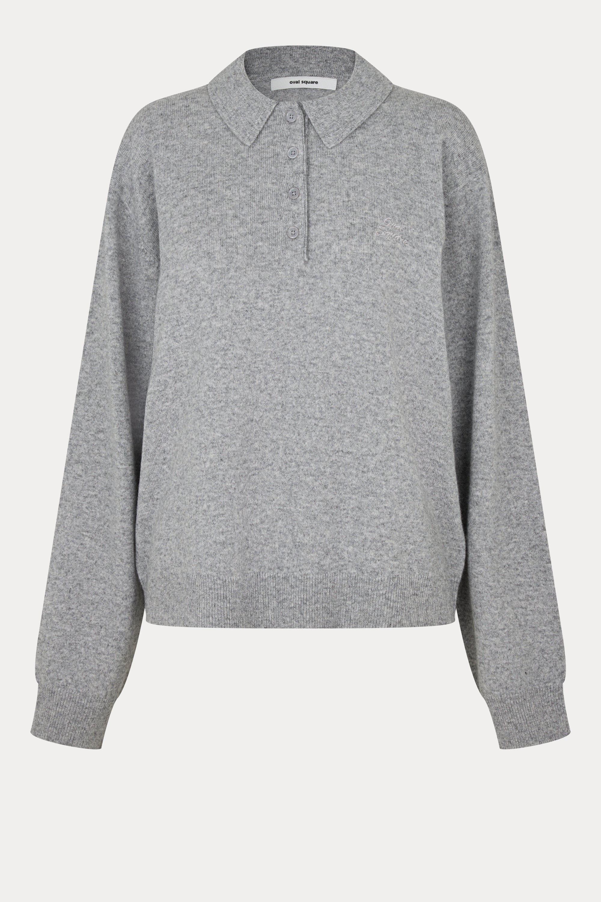 Oval Square Avar knit Polo KNITS Grey Melange