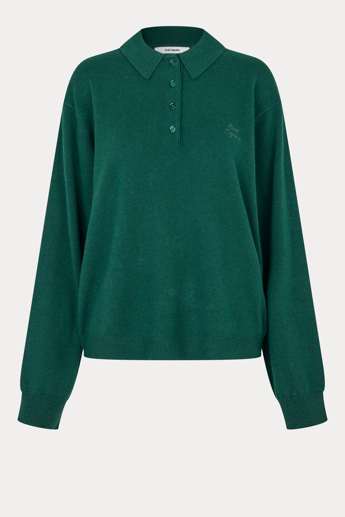Oval Square Avar knit Polo KNITS Pine Green