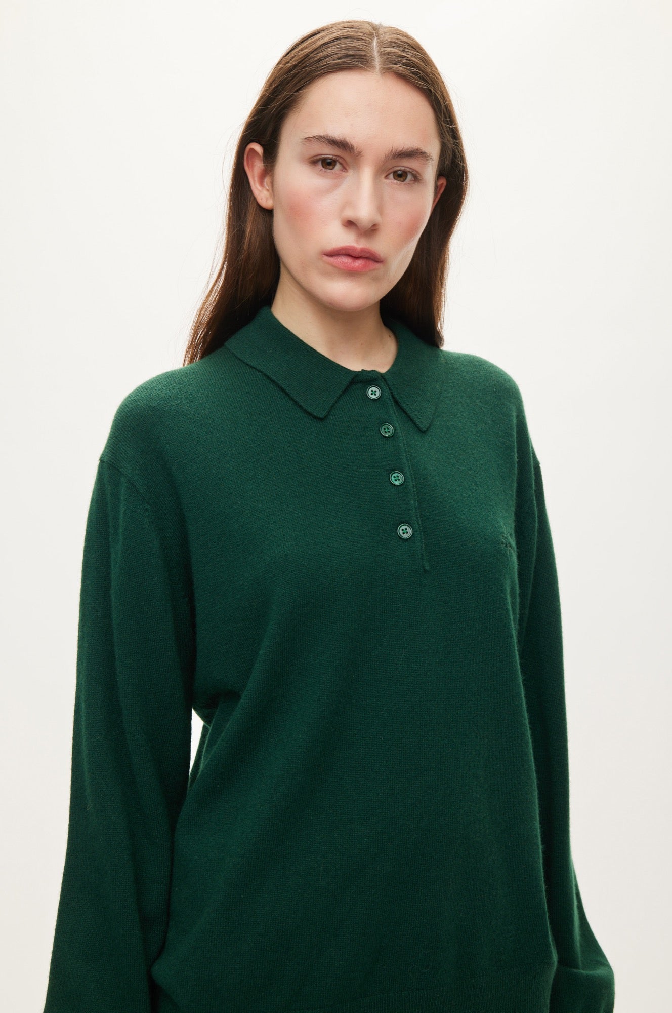Oval Square Avar knit Polo KNITS Pine Green