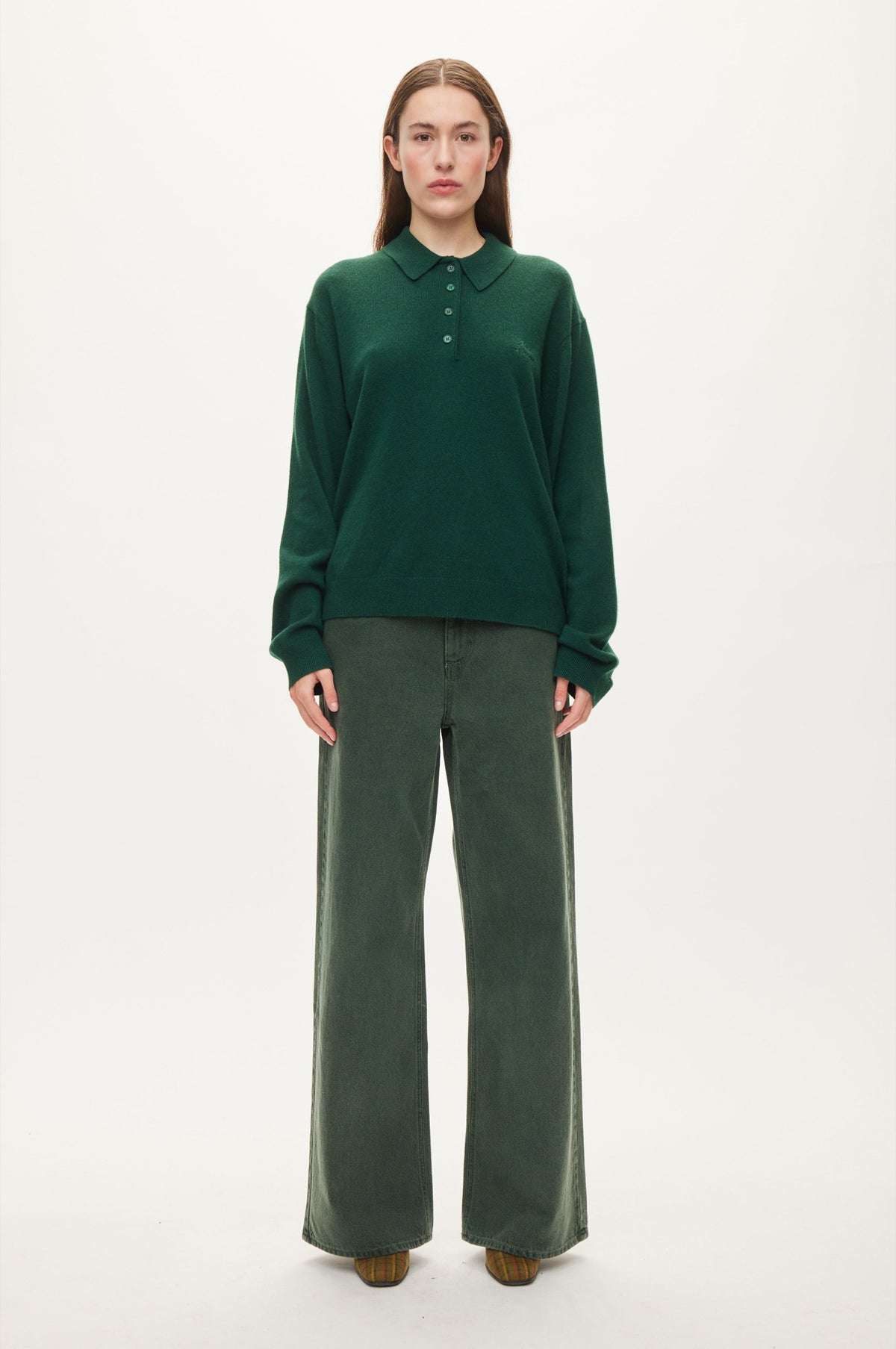Oval Square Avar knit Polo KNITS Pine Green