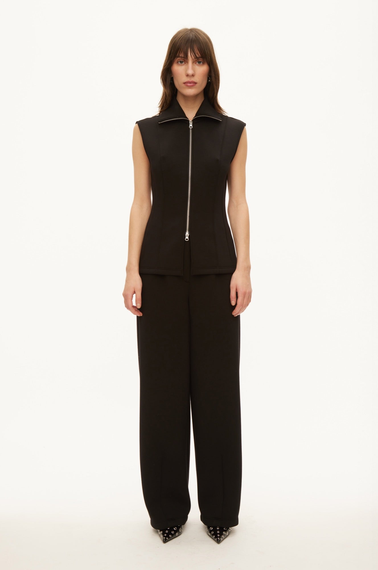 Oval Square Baba zip vest VESTS Black