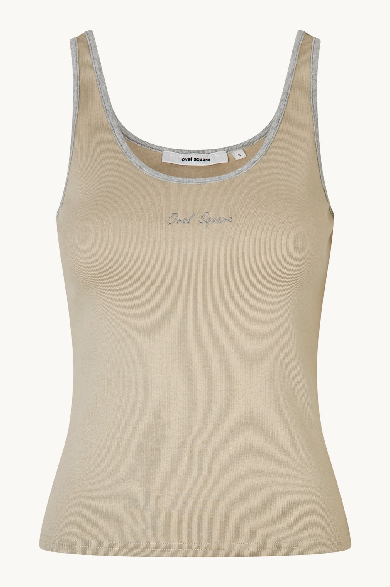 Oval Square Base tank top TOP Beige