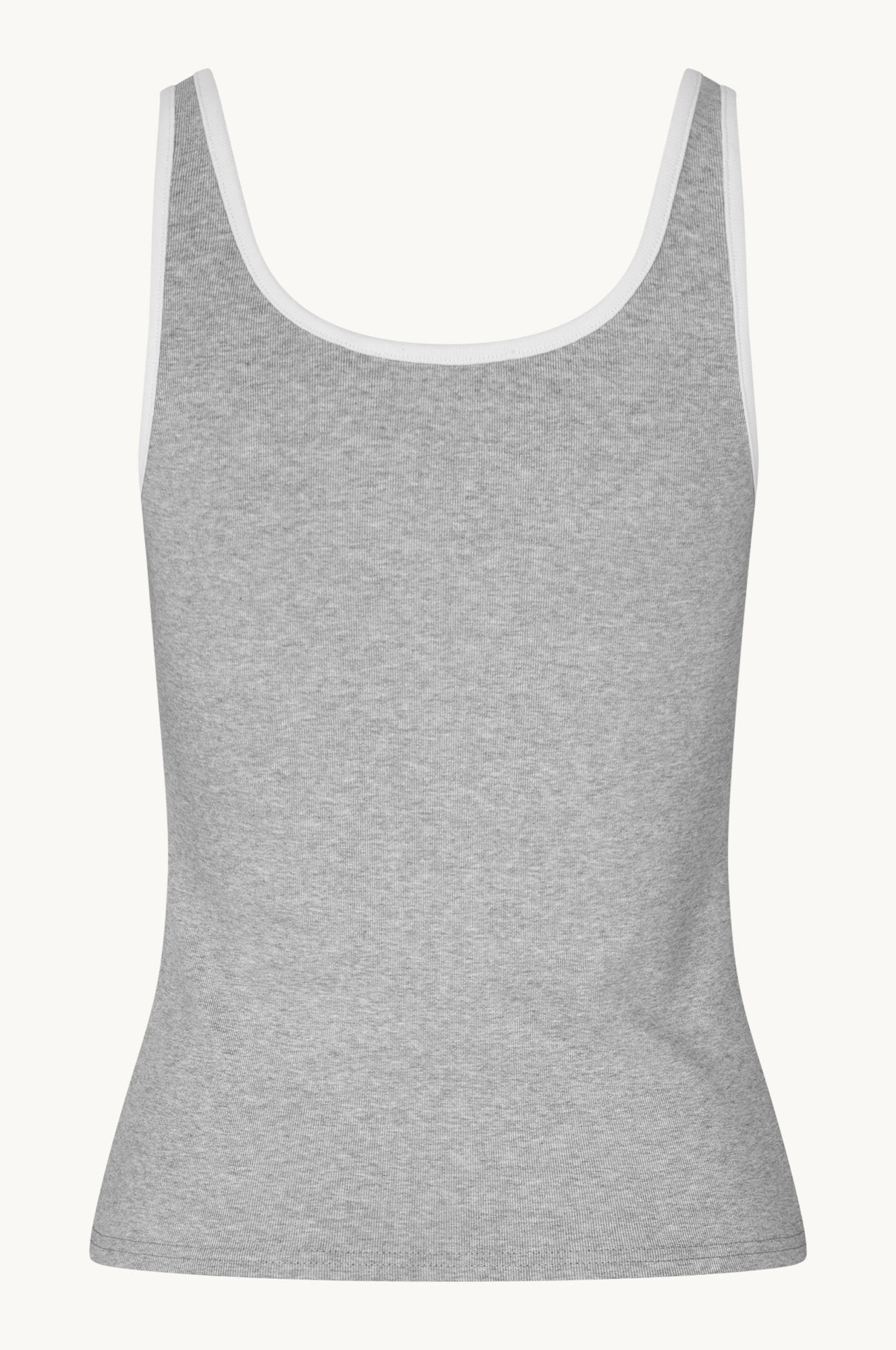 Oval Square Base tank top TOP Grey Melange