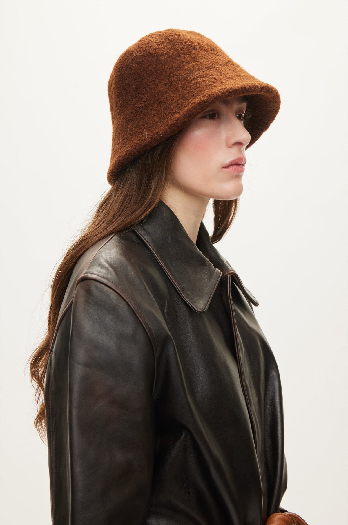 Oval Square Bell Hat ACCESS Brown