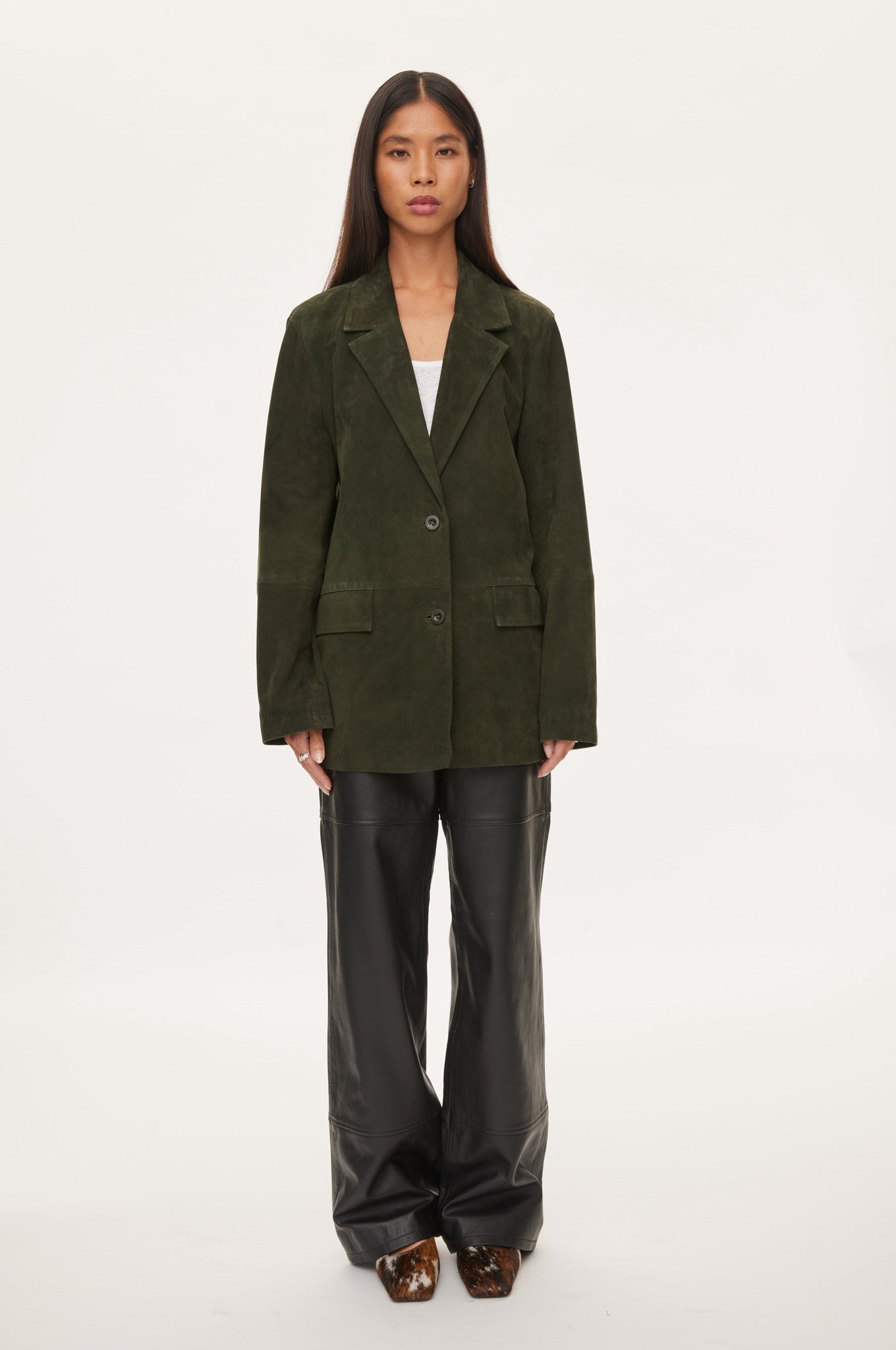 Oval Square Bella Suede Blazer BLAZERS 4021 Dark Army