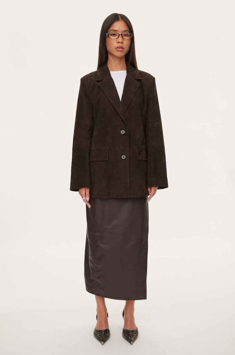 Oval Square Bella Suede Blazer BLAZERS 6015 Chocolate Torte