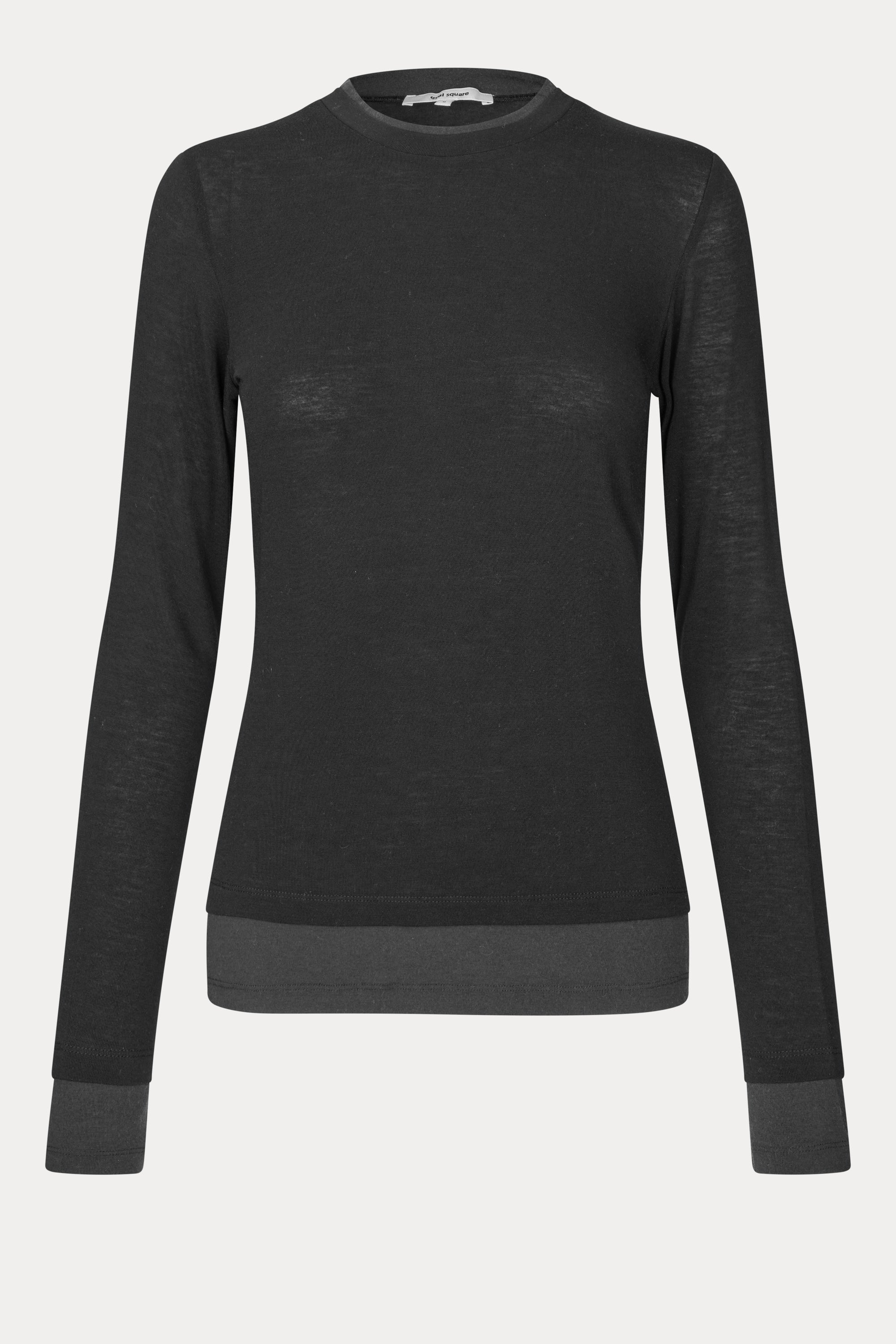 Oval Square Bibi Blouse BLOUSES Black /Dark brown