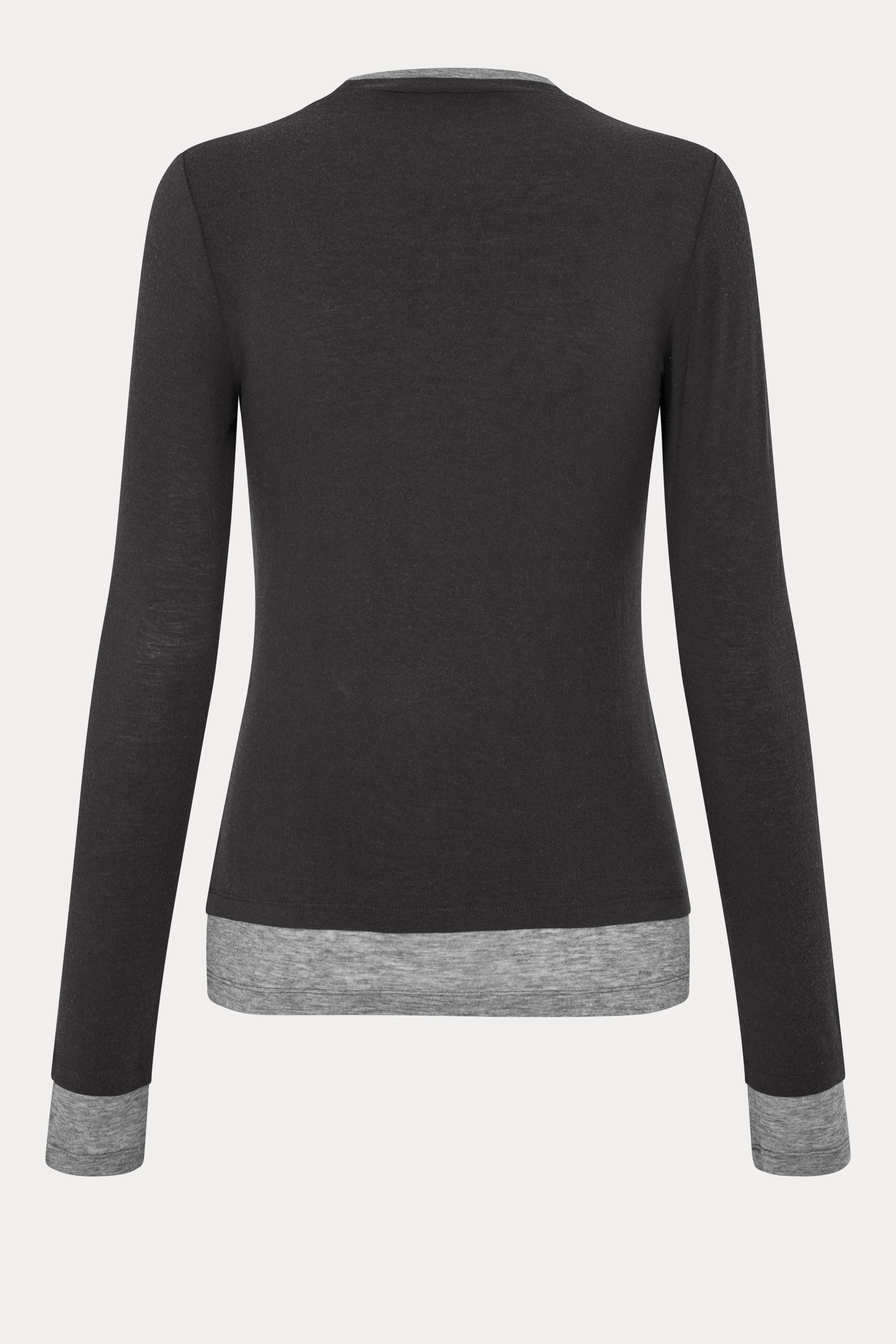 Oval Square Bibi Blouse BLOUSES Dark Brown / Grey Mel
