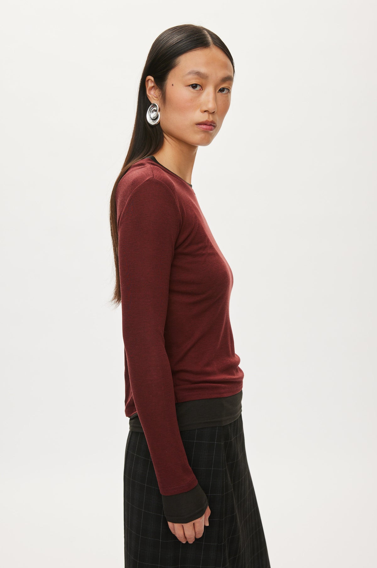 Oval Square Bibi Blouse BLOUSES Dark Burgundy