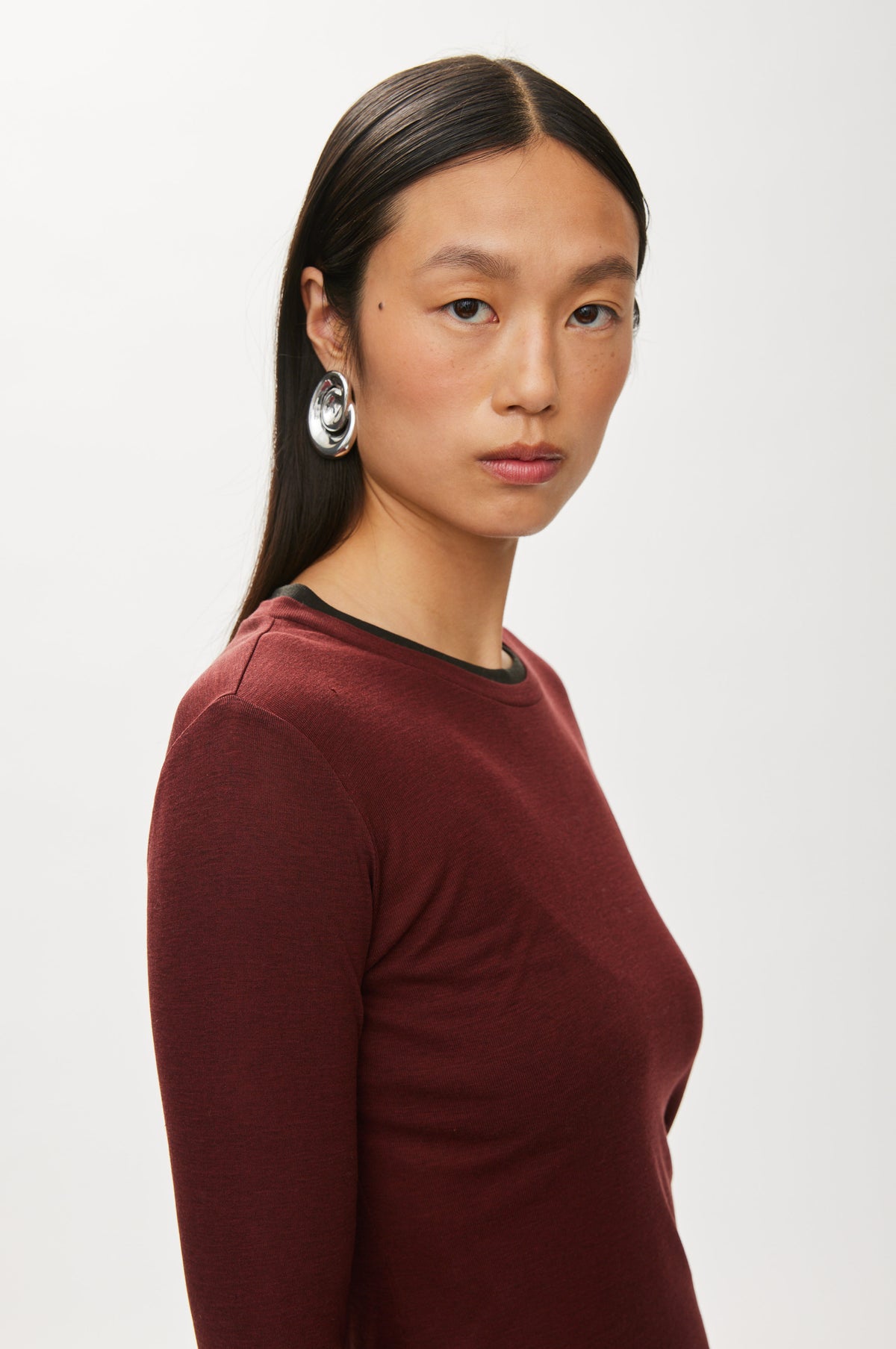 Oval Square Bibi Blouse BLOUSES Dark Burgundy