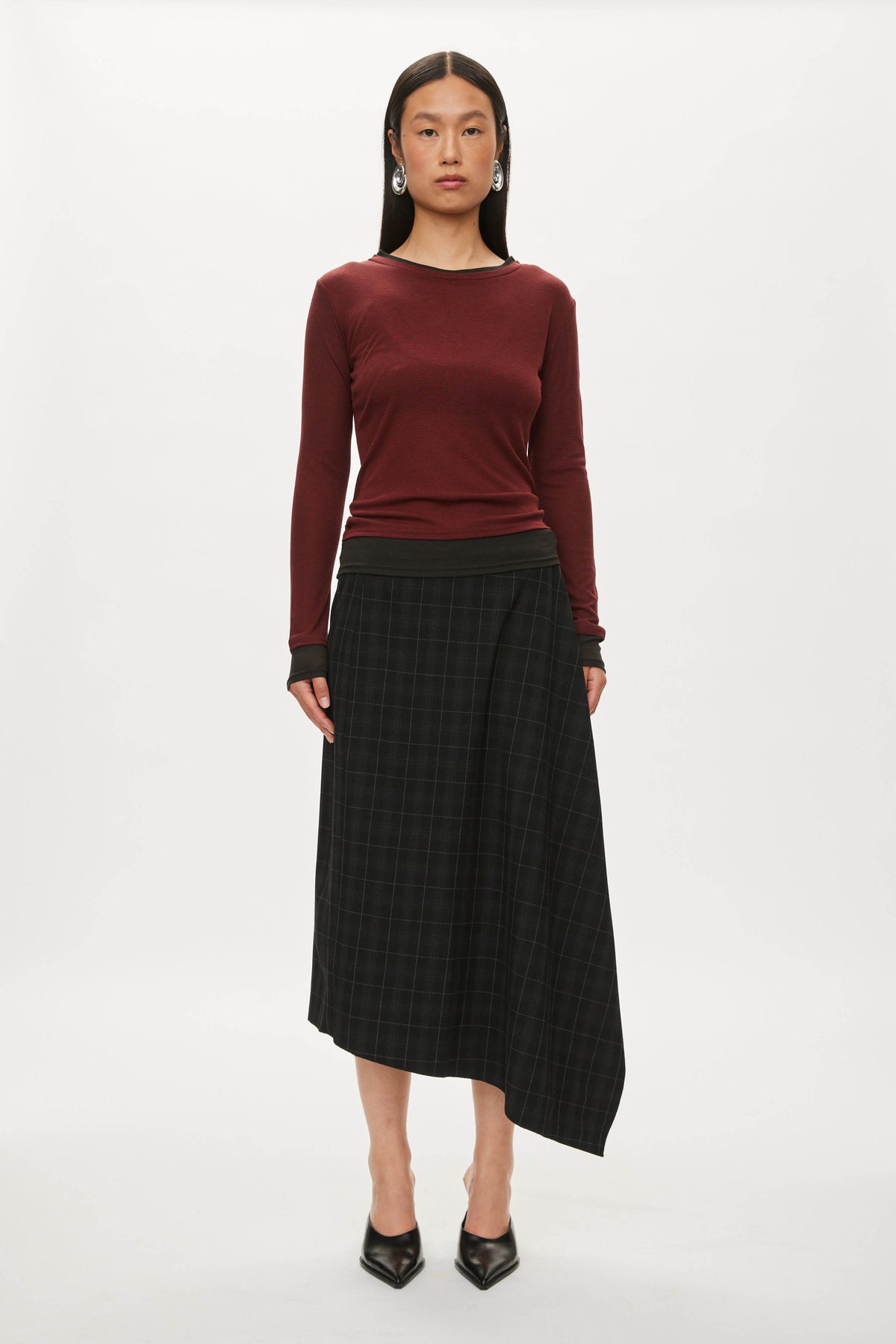 Oval Square Bibi Blouse BLOUSES Dark Burgundy