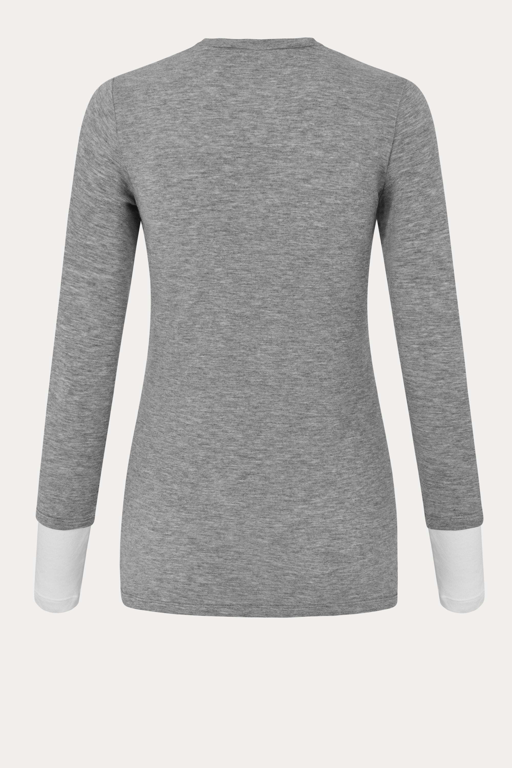 Oval Square Bibi Blouse BLOUSES Grey Mel / Off White
