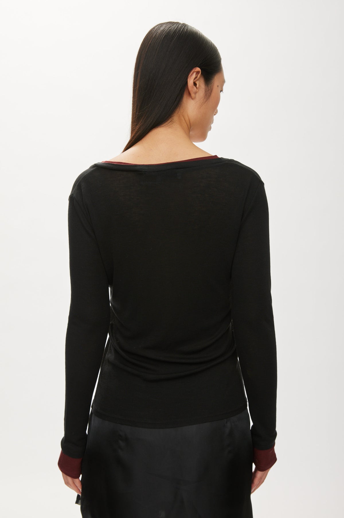Oval Square Bibi Deep-V Blouse BLOUSES Black