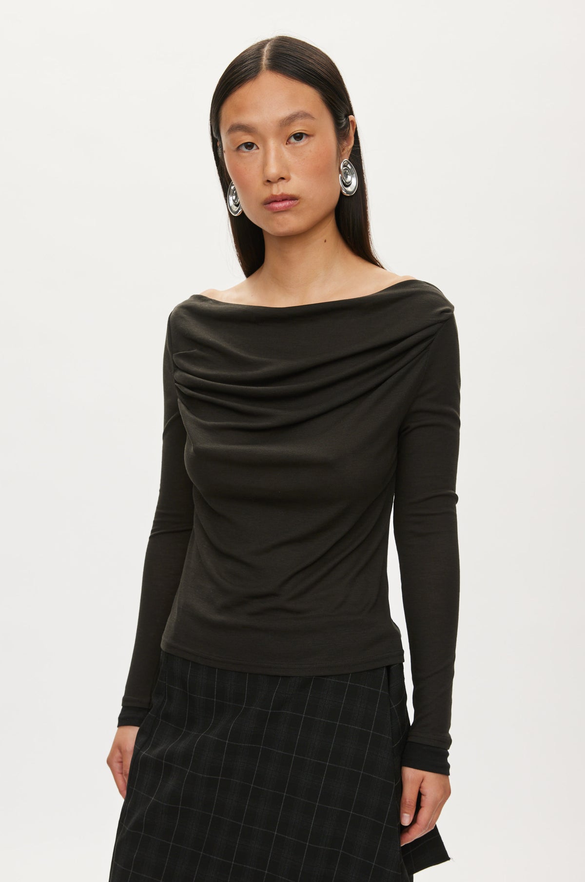 Oval Square Bibi Drape Blouse BLOUSES Moonless night