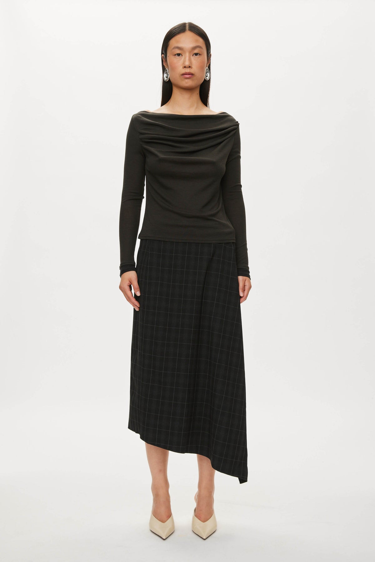 Oval Square Bibi Drape Blouse BLOUSES Moonless night
