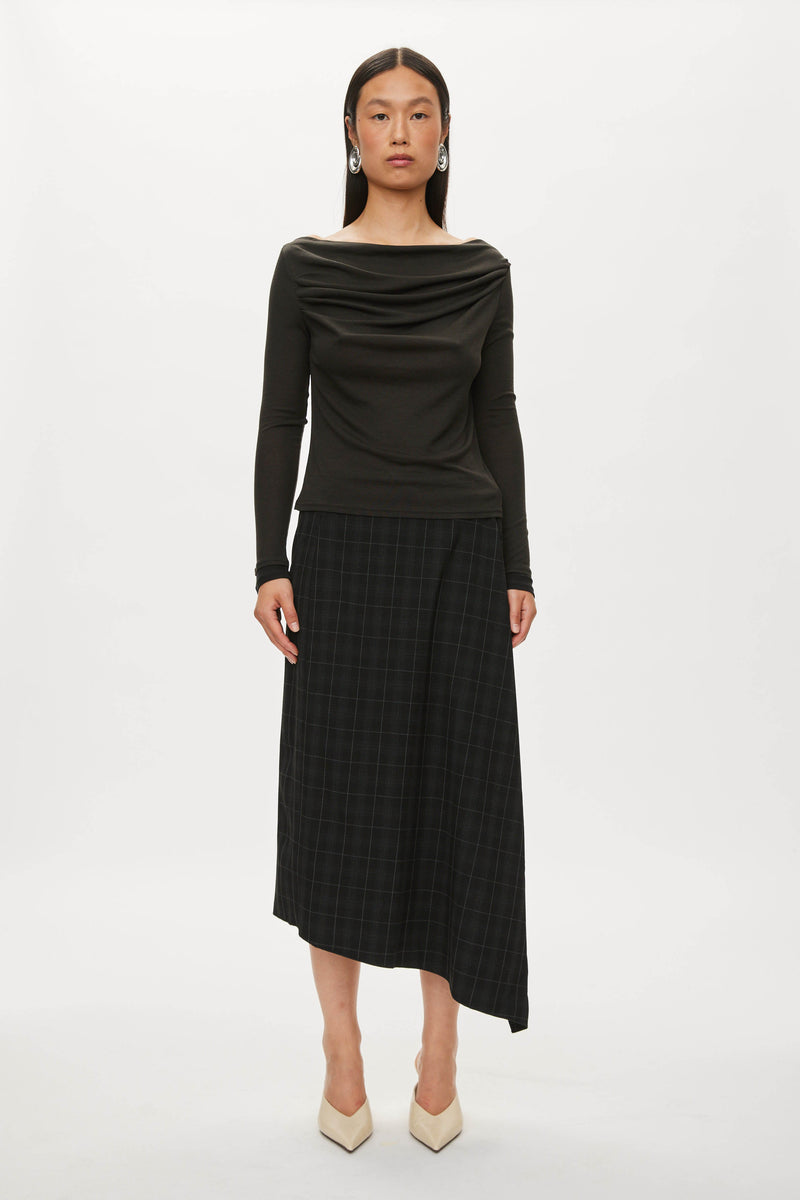 Oval Square Bibi Drape Blouse BLOUSES Moonless night