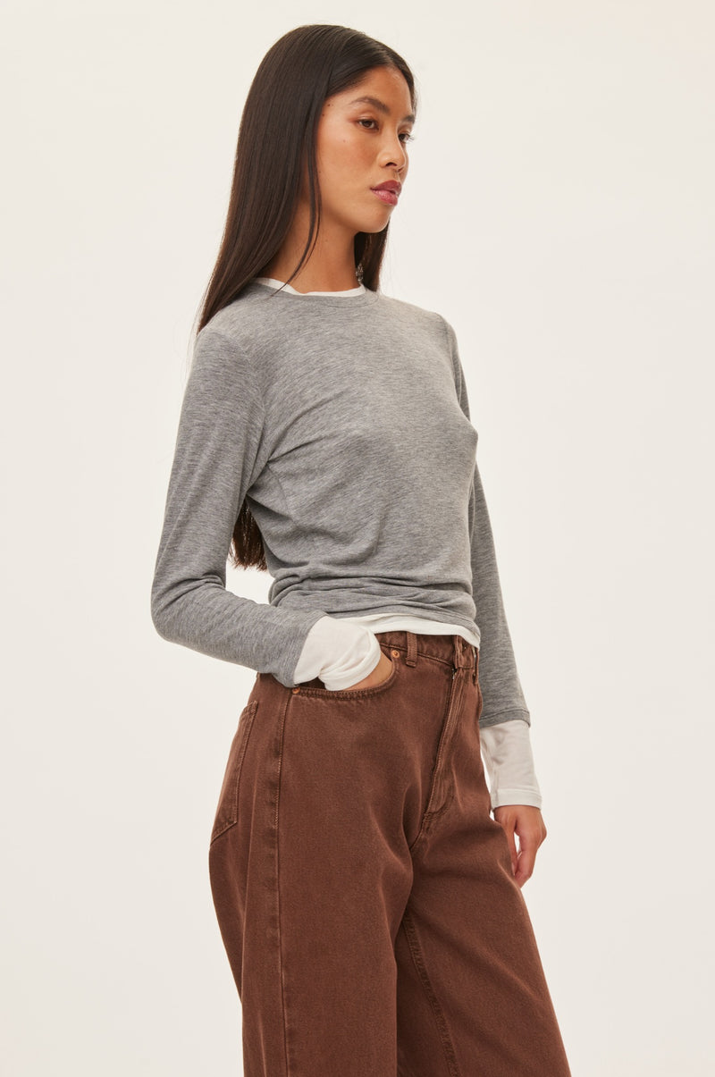 Oval Square Bibi blouse BLOUSES 7002 Grey Mel