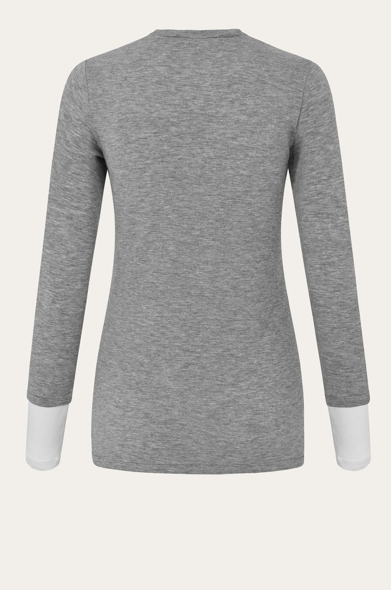 Oval Square Bibi blouse BLOUSES 7002 Grey Mel