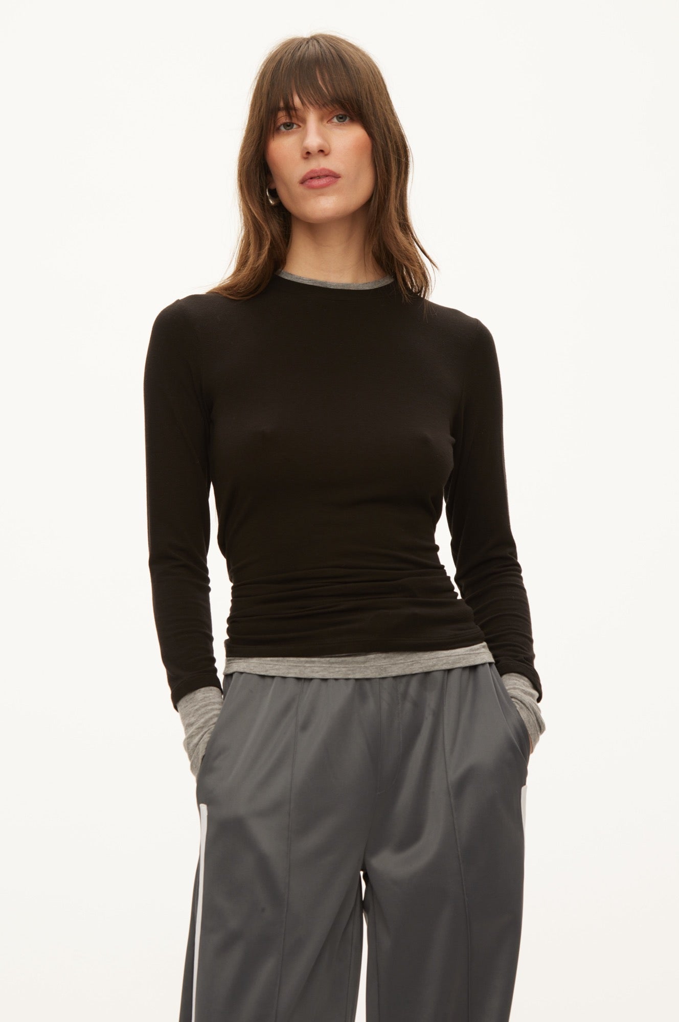 Oval Square Bibi Blouse BLOUSES 8001 Black