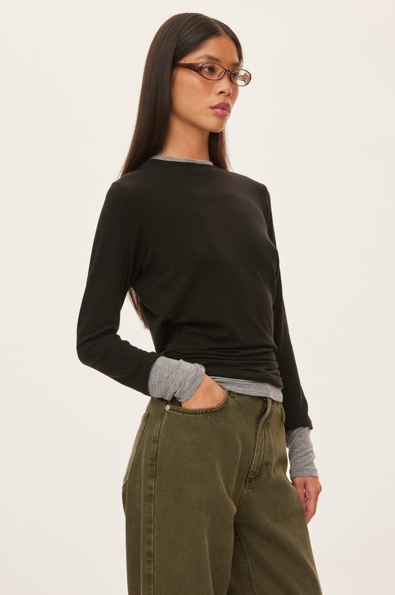 Oval Square Bibi blouse BLOUSES 8001 Black