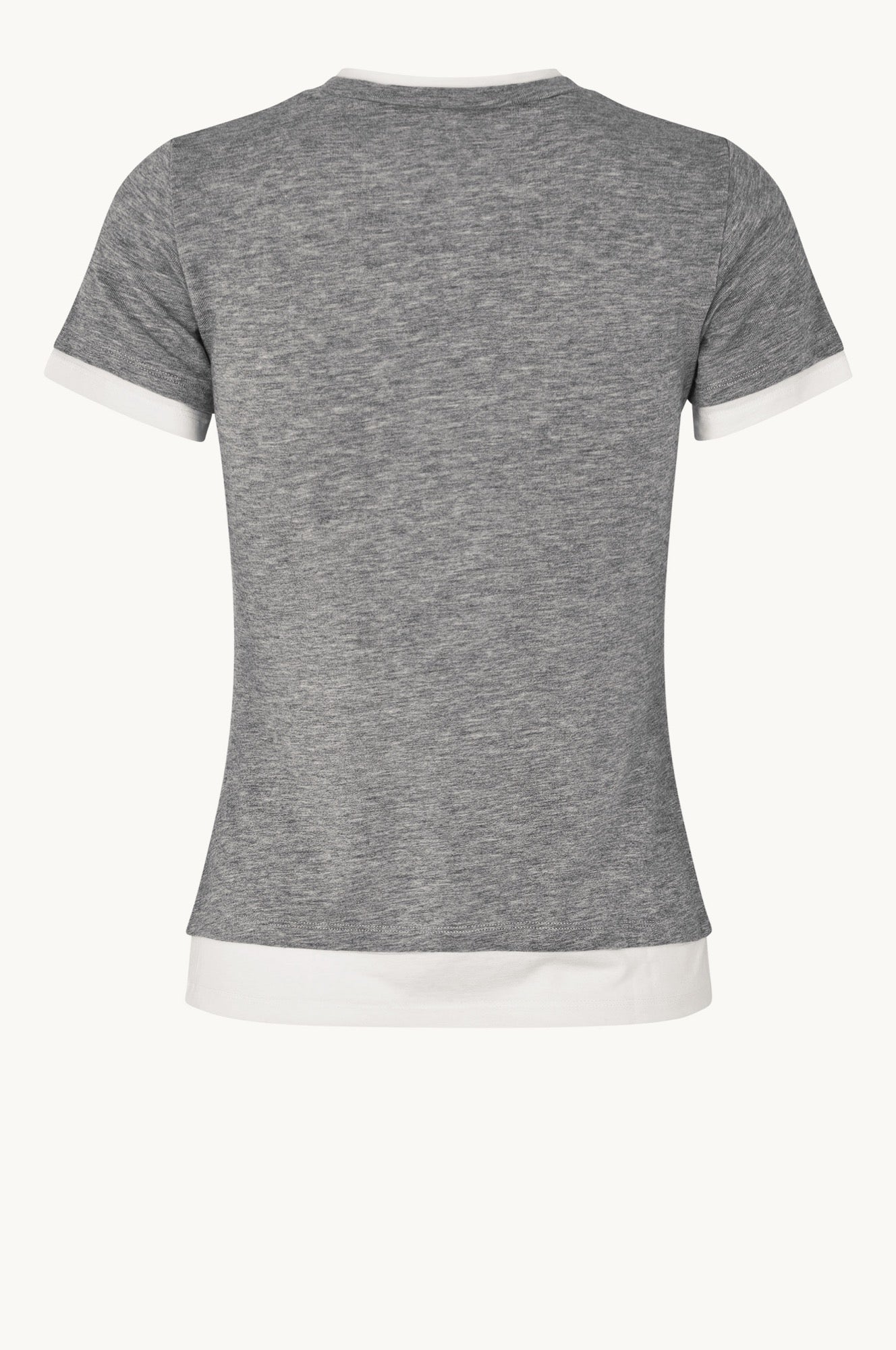 Oval Square Bibi ss tee BLOUSES Grey melange/ white