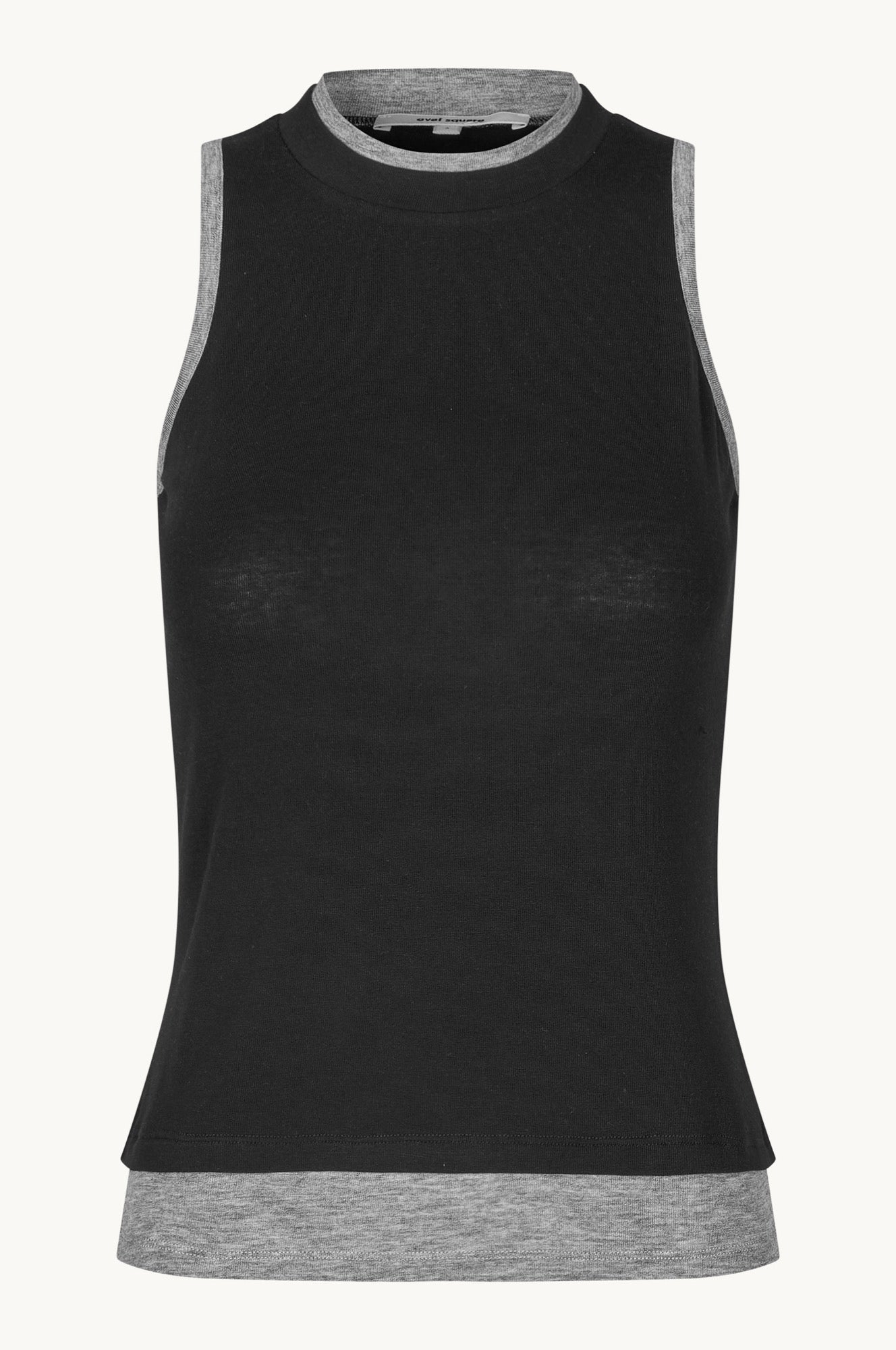Oval Square Bibi tank top TOP Black/grey melange