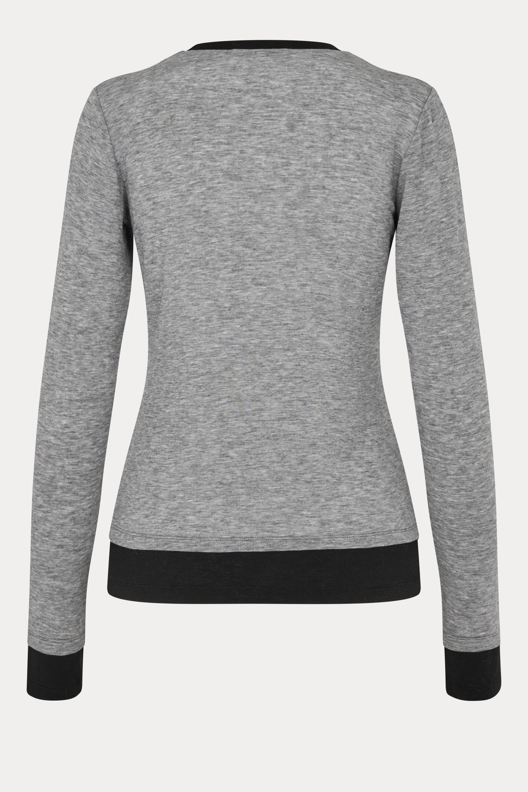 Oval Square Bibi v-neck blouse BLOUSES Grey Mel / Black
