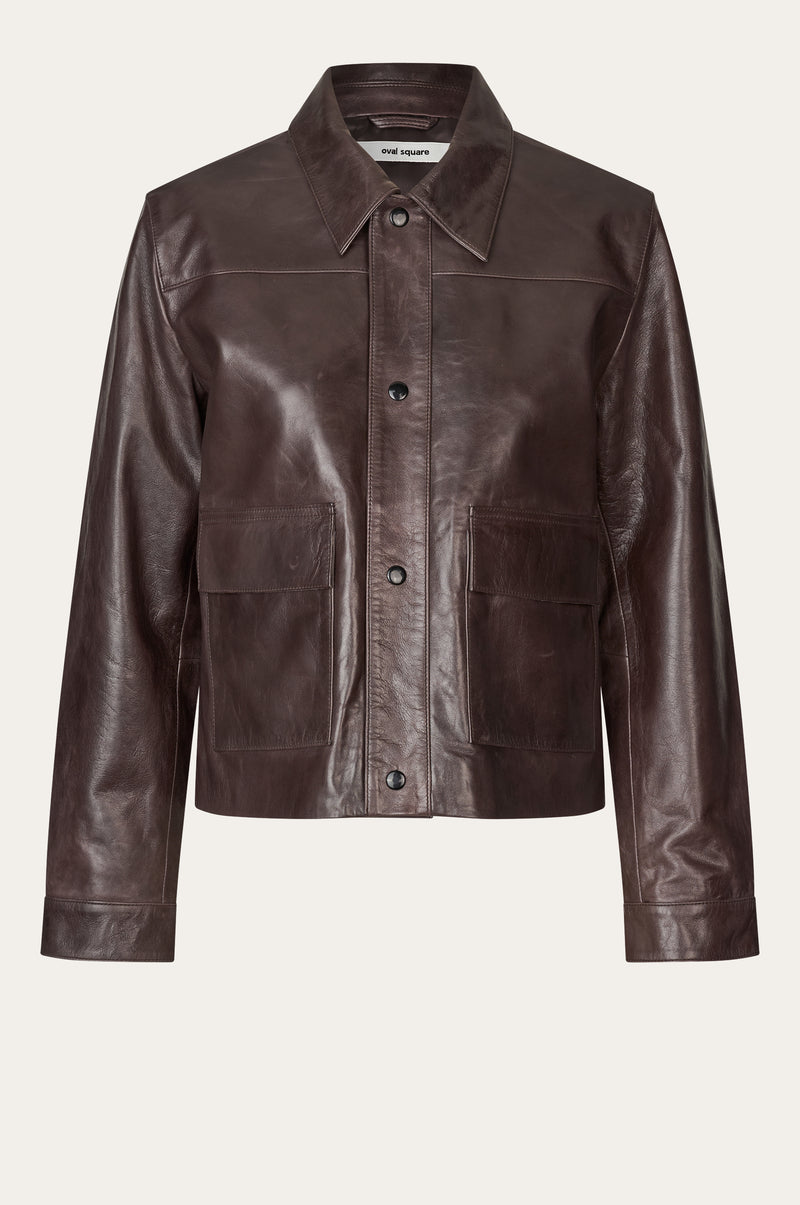 Oval Square Billie Leather Jacket JACKETS 6024 Coffee
