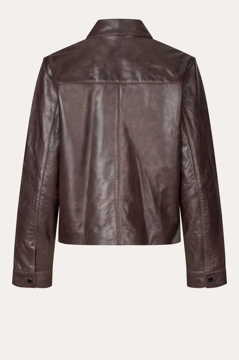 Oval Square Billie Leather Jacket JACKETS 6024 Coffee