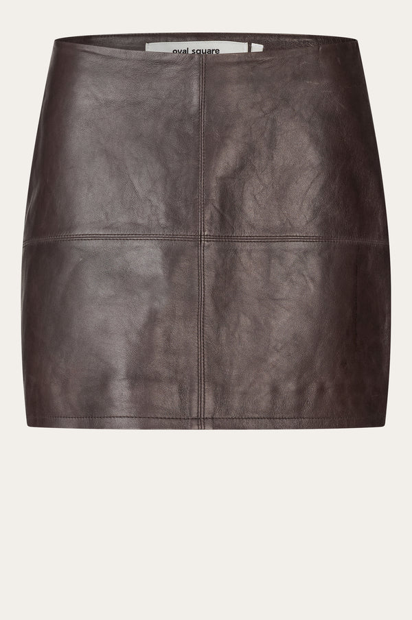 Oval Square Billie Leather Skirt SKIRTS 6024 Coffee