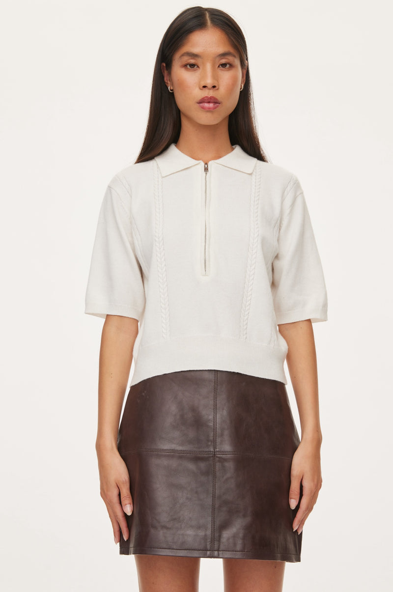 Oval Square Billie Leather Skirt SKIRTS 6024 Coffee