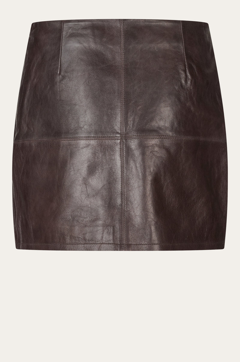 Oval Square Billie Leather Skirt SKIRTS 6024 Coffee