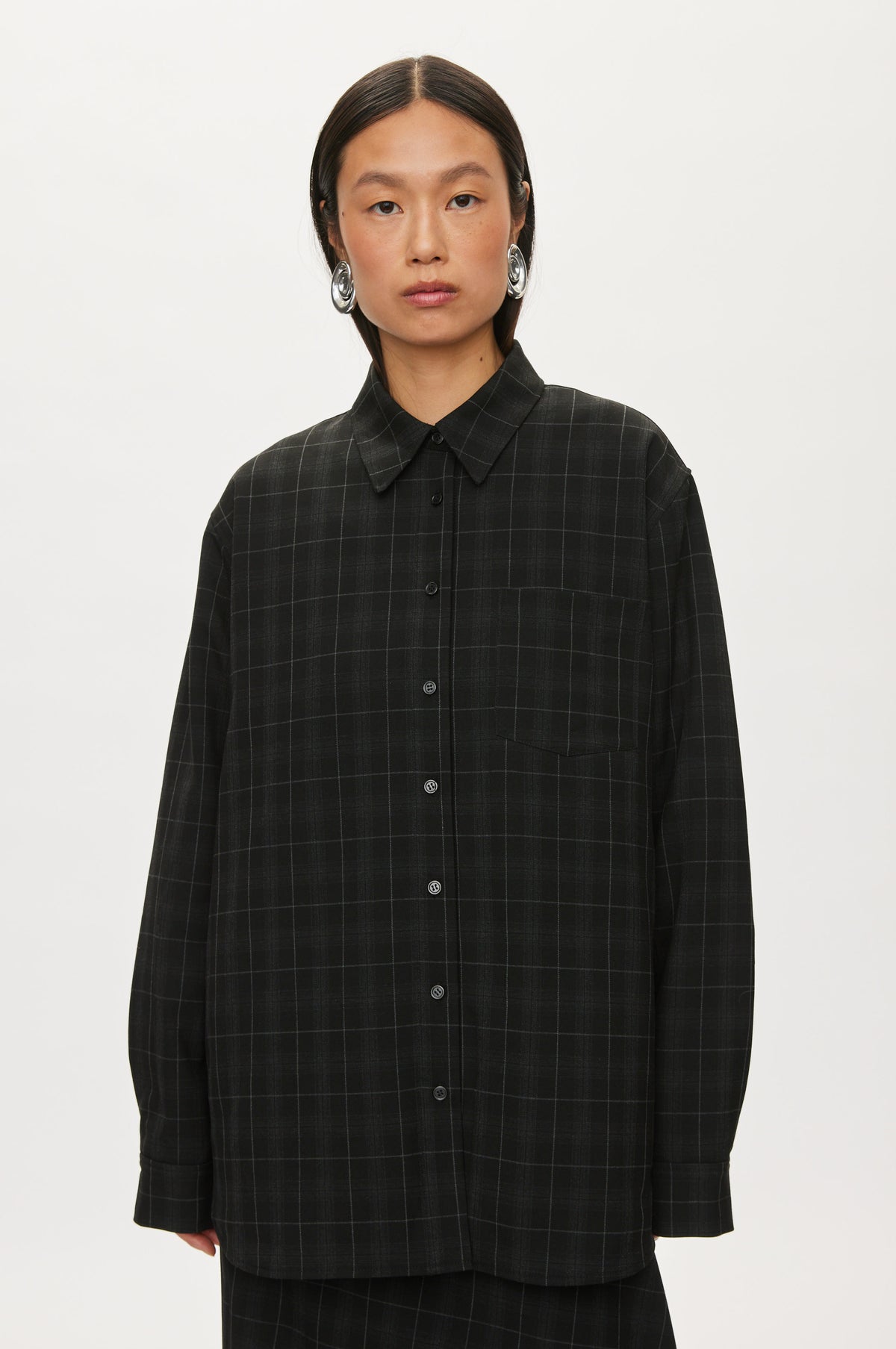 Oval Square Billy padded shirt SHIRTS Black checks