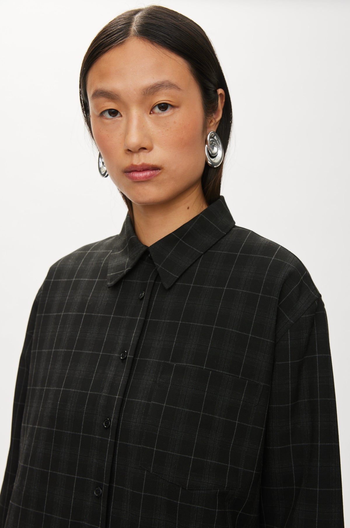 Oval Square Billy padded shirt SHIRTS Black checks