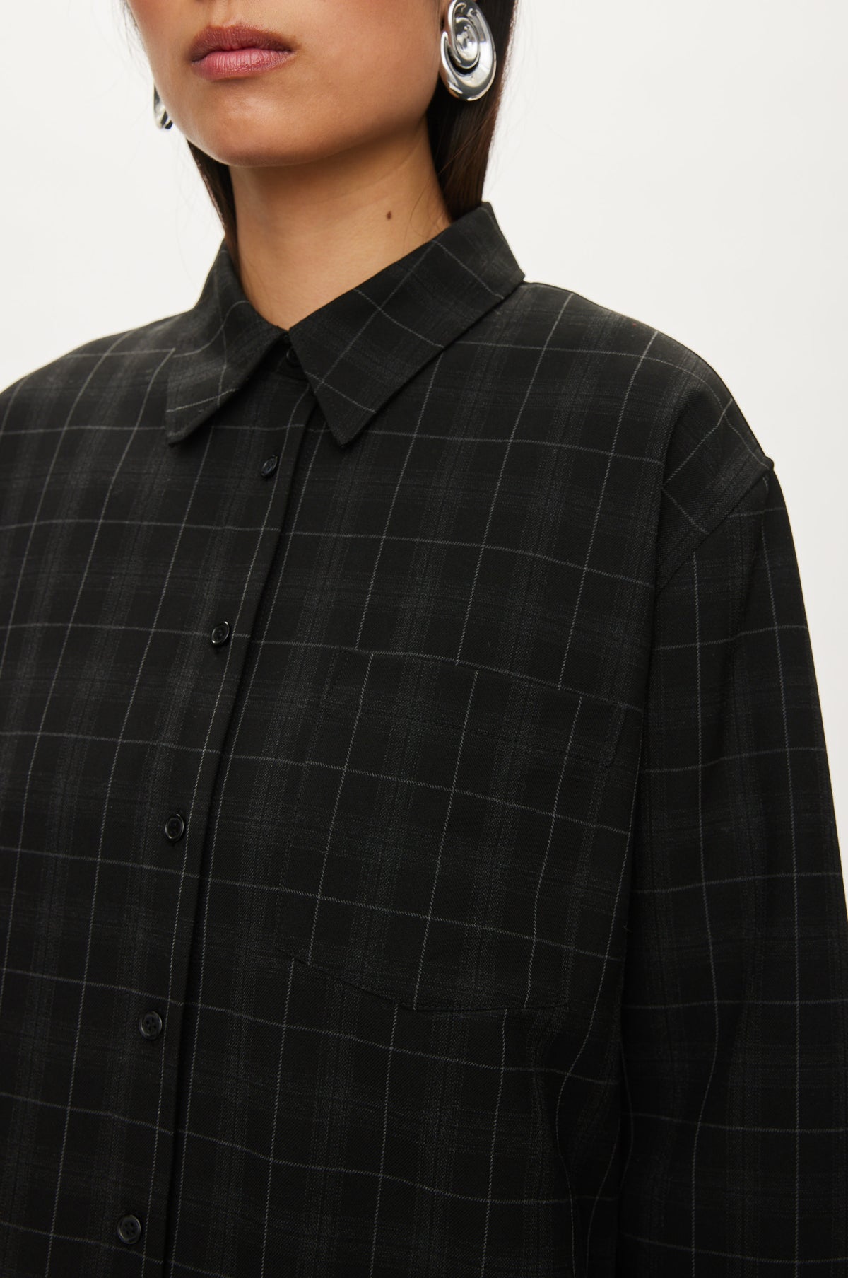 Oval Square Billy padded shirt SHIRTS Black checks
